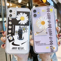 illustrations transparent hook daisy phone case for iphone 12 pro mini 11 pro max x xr xs max 6 6s 7 8 plus soft tpu clear cover