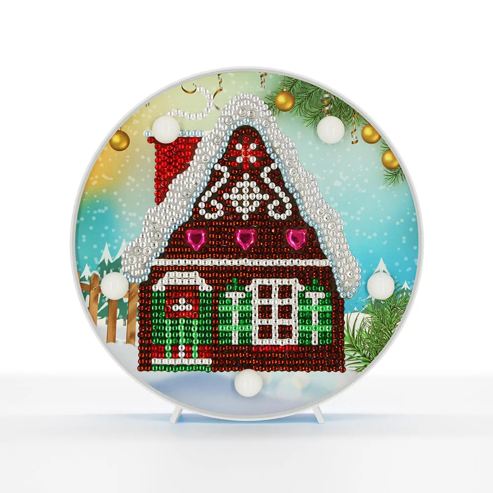 

Diamond Painting Kit With Led Night Christmas Pendant Hanging Ornament Lamp Bedside Lamp Arts Craft For Home Gifts