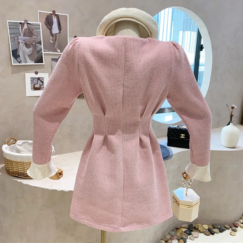 Новинка Осень-зима корейский шикарный воротник Питер Пэн однобортные милые