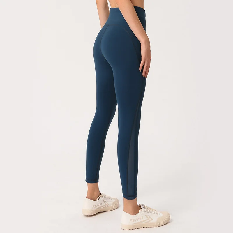 

INSPK Leggings Sport Women Fitness Elasticated High-waisted Yoga Pants Nylon+spandex 4 Colors Gym Clothes For Girl Gym Training