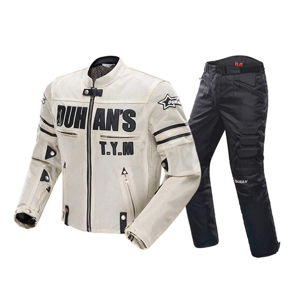 DUHAN Motorcycle Jacket Motocross Suits Jacket&Pants Moto Jacket Protective Gear Armor Men Motorcycle Clothing