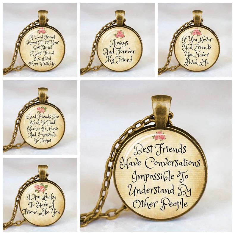 Вы мой друг я люблю тебя тема дружбы стеклянный кулон ожерелье ювелирные изделия