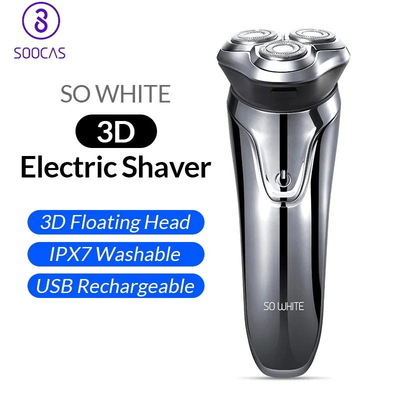 Soocas бритва SO WHITE Мужская электрическая перезаряжаемый моющийся USB 3D плавающая