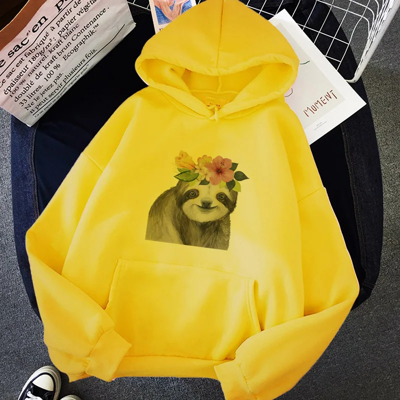 

All-match Colour Casual O-neck Tops Printed Women's Sweatshirt Sporty Cozy Loose Style HoodiesThin Fleece Pocket Autumn Winter