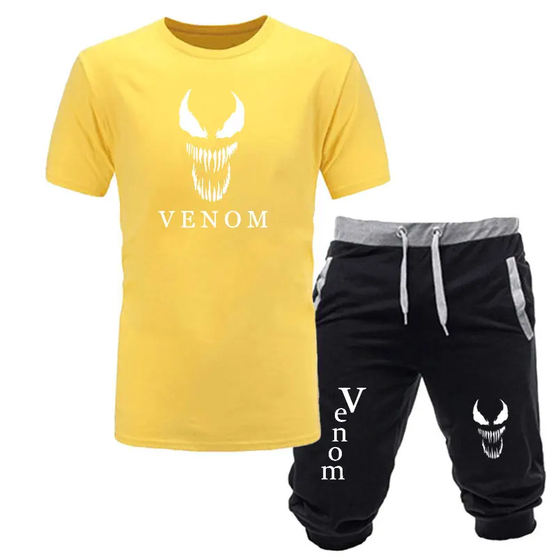 2020 New Arrivals Casual Male Venom T-shirts and jogger Shorts Man Just Break Men T Shirts Fashion Japanese T-shirt Two piece | Мужская