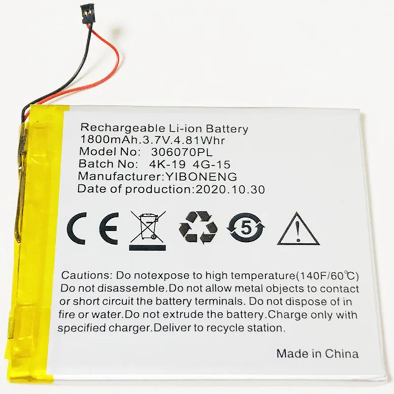 3 7 V 1800 мА/ч 306070PL 4G 15 / 4K 19 для карманной книги 614 615 616 624 626 640 Digma E628 R657 R659