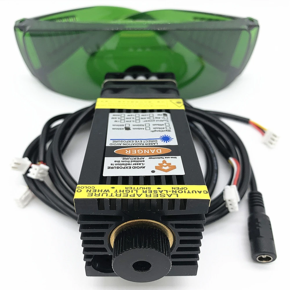 

7W laser head, actual power. Actual wattage, blue laser module, can engrave stainless steel, high light transmittance