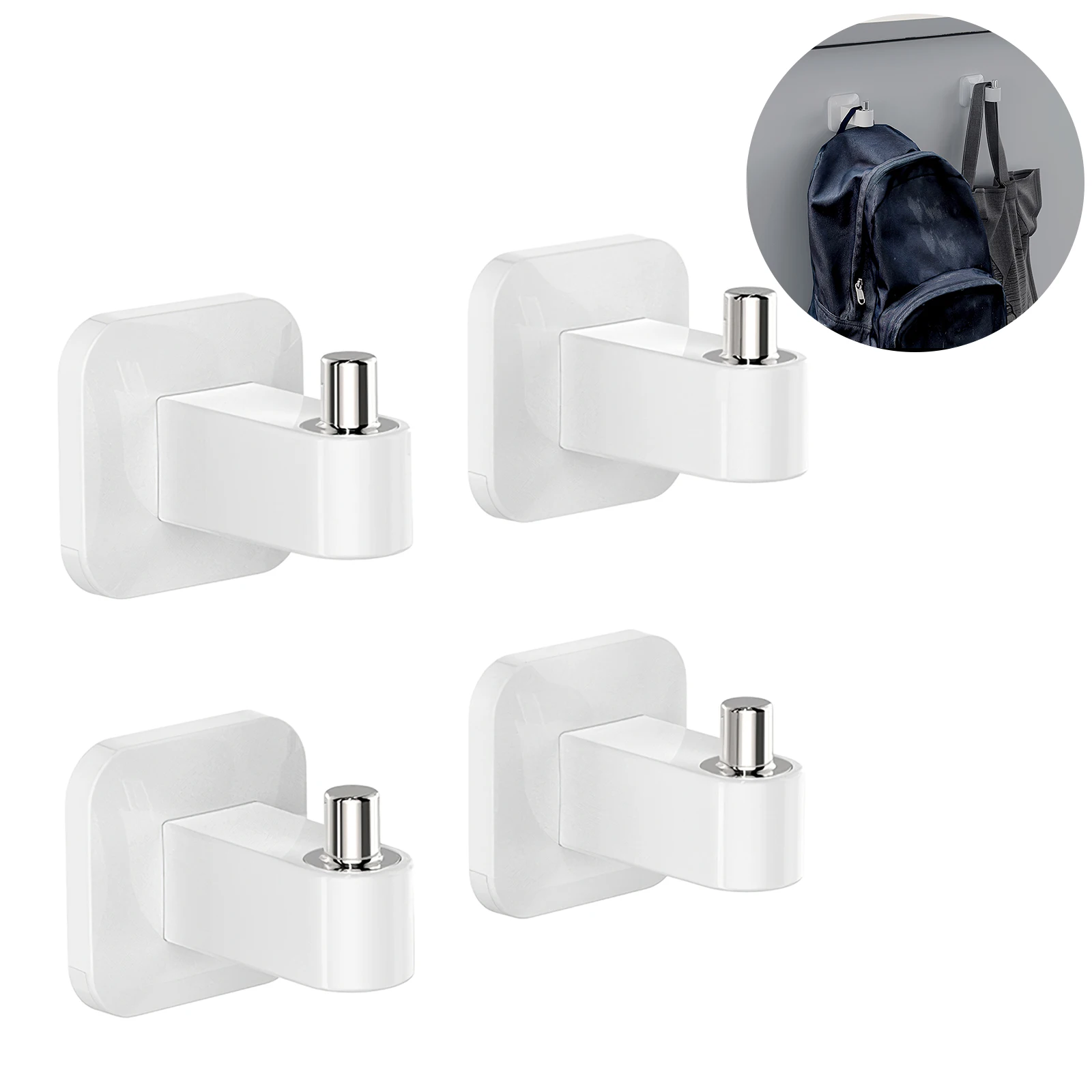 

Крючки-вешалки настенные для полотенец, крючки большого размера для офиса, душа, кухни, 4 упаковки