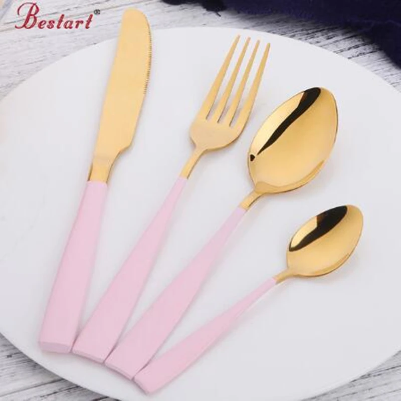 Набор столовых приборов Нержавеющая сталь 24 штук Услуги 6 человек серебряный нож