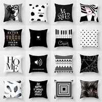 new style black and white geometric portrait pillowcase home sofa office pillow cushion cover ins pillow case