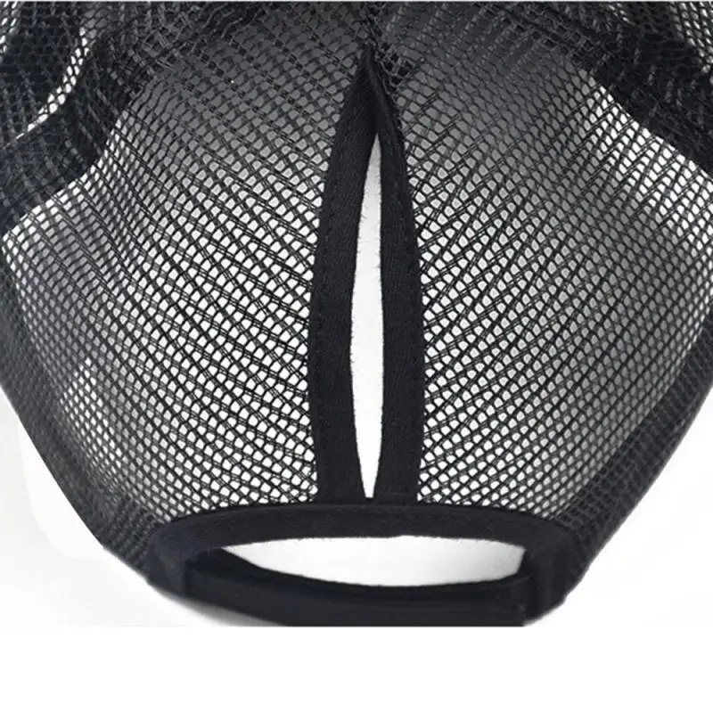 High Ponytail Adjustable Baseball Cap Mesh Trucker Baseball Hat Washed Baseball Cap Ponytail Hats For Men Women Multicolor