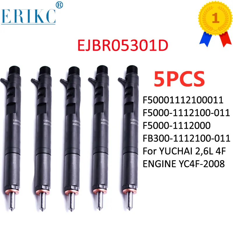 

5PCS EJBR05301D Diesel Injector Nozzle EJBR0 5301D Spray Common Rail Injection Assy for Delphi YUCHAI 2,6L 4F ENGINE YC4F-2008