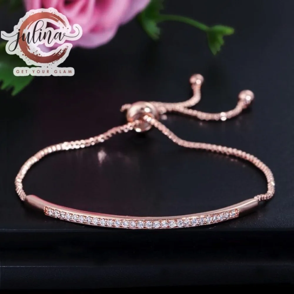 

Top European Fashion Zircons Adjustable Bracelet Bangle Rose Gold Colour
