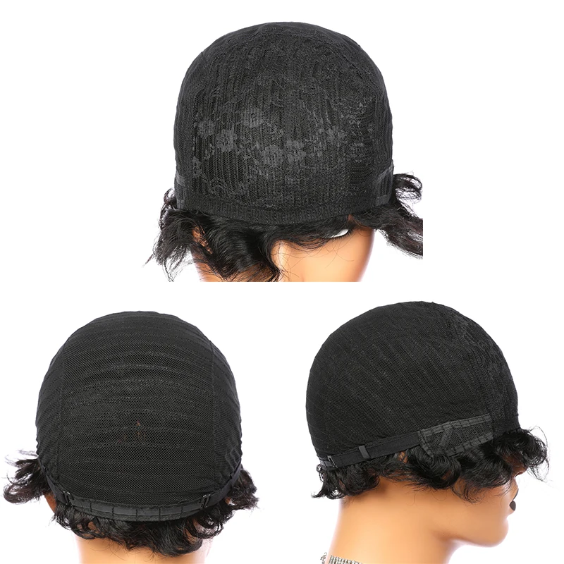 

Pixie Cut Wig Short Finger Wave Wigs Short Bob Wigs For Woman 6 inches Brazilian Remy Short Human Hair Wigs