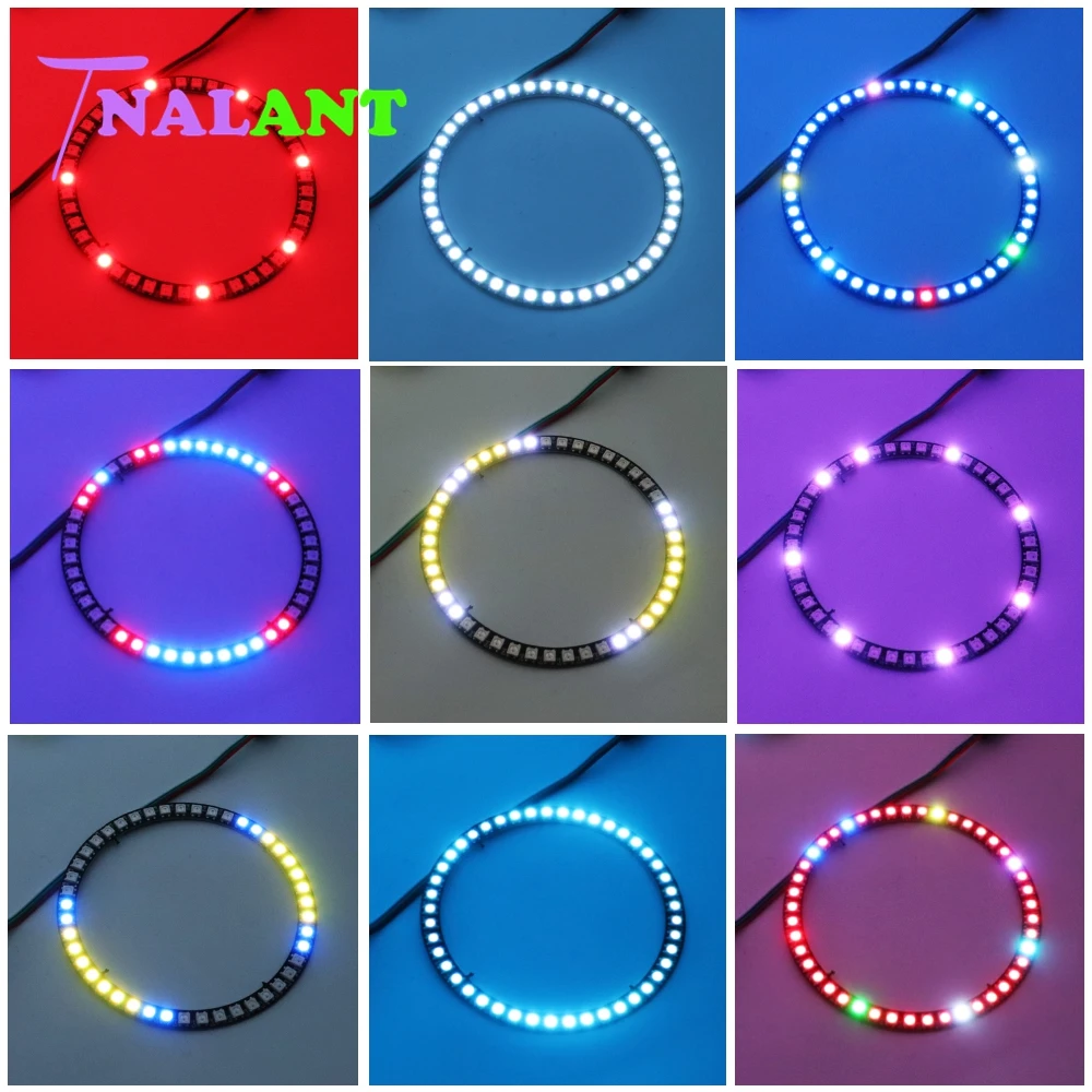 Пиксельное светодиодное кольцо WS2812B индивидуальное адресное 5050 RGB WS2812 IC BuiIt-in
