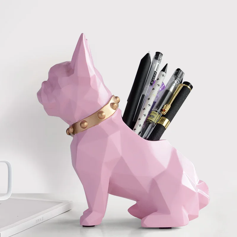 

Dog Resin Figurine Pen holder desk organizer office accessories Storage desk pencil pot holder for desk pen craft gift