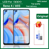 6 4 original super amoled lcd display for oppo reno4 lcd touch screen digitizer assembly for oppo a93 lcd display replacement
