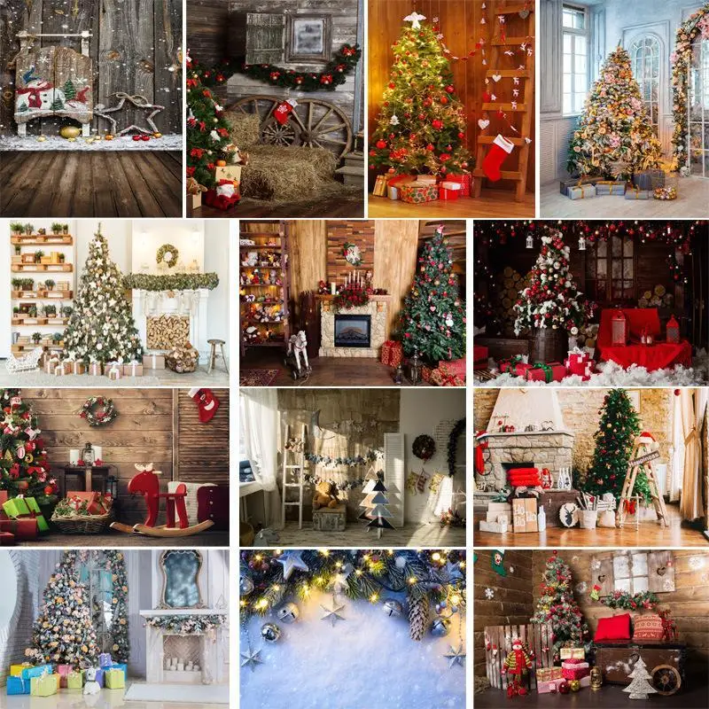 

Multiple Styles of Christmas Theme Scene Background Cloth Family Photo Studio Adult and Children Photography Props
