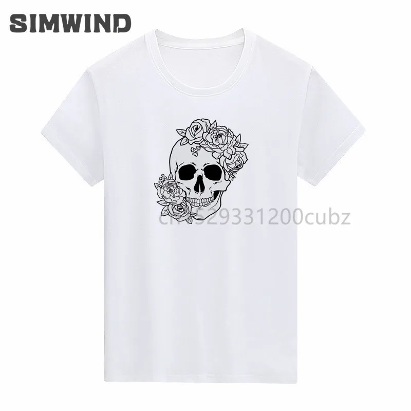 

Футболка с забавным черепом в стиле Харадзюку для мужчин и женщин, уличная одежда с круглым вырезом, модная повседневная рубашка в стиле уни...
