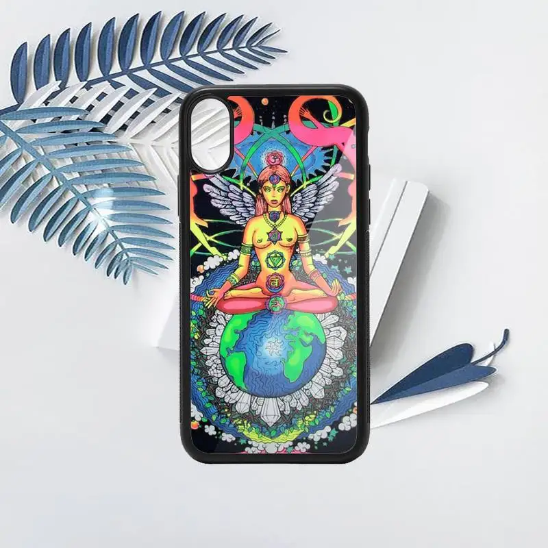 

Colourful Psychedelic Trippy Art Phone Case PC for iPhone 11 12 pro XS MAX 8 7 6 6S Plus X 5S SE 2020 XR