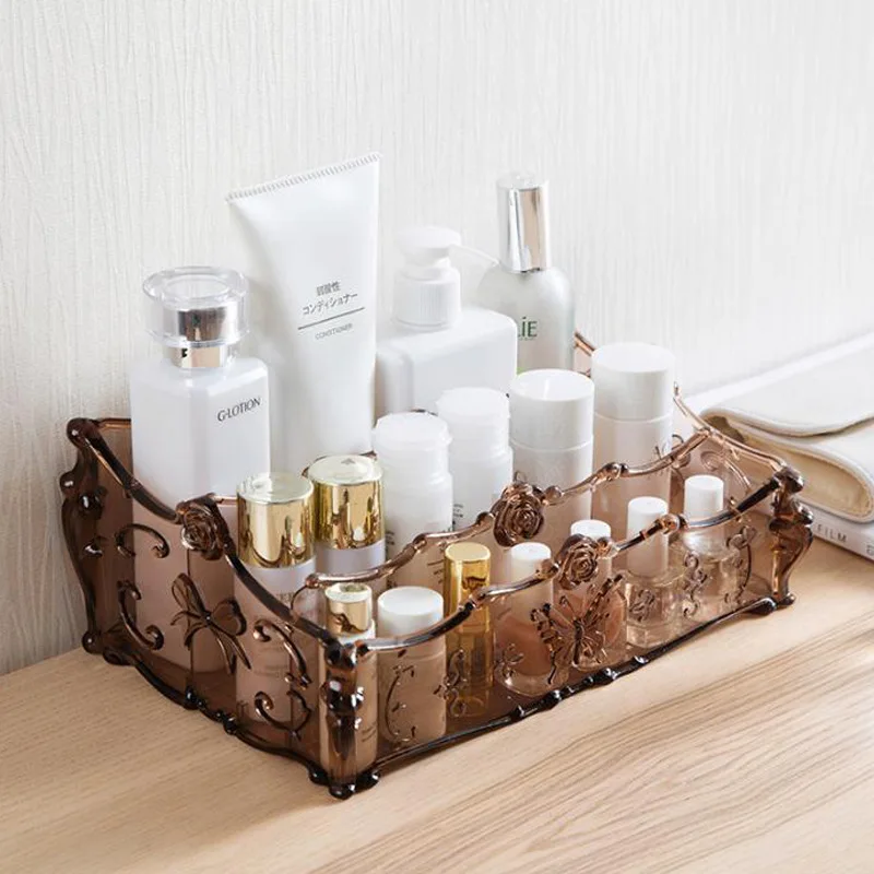 Органайзер для туалетного столика косметичка хранения косметики прозрачная