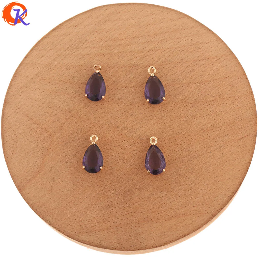 Deep Purple Cordial Дизайн 50 шт 8*15 мм ювелирные аксессуары/DIY Изготовление/серьги части/ручная работа/ювелирные изделия компоненты/хрустальные подвески - Цвет: Deep Purple