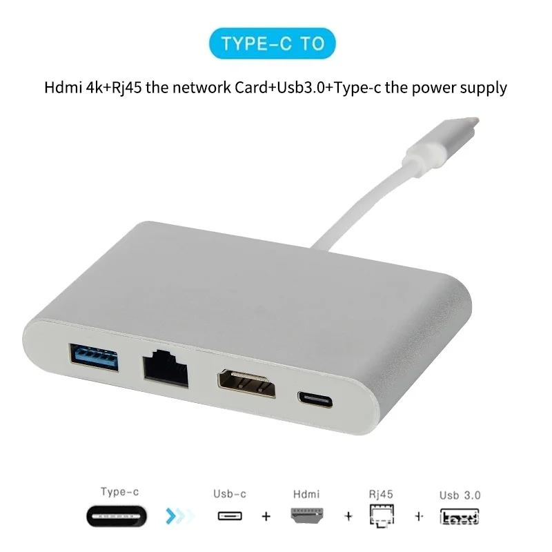 2020 NEW 4-In-1 TYPE C Hub To HDMI Gigabit Lan RJ45 Ethernet Adapter USB-C PD USB 3.0 For MacBook Galaxy S8 Dex Huawei P30 |
