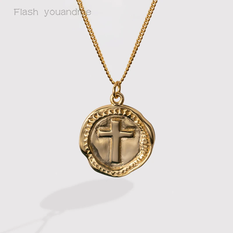 

925 Sterling Silver Cross Pendants And Necklaces Gift For Women Gold Chain Design Light Luxury Accessories Fine Jewellery