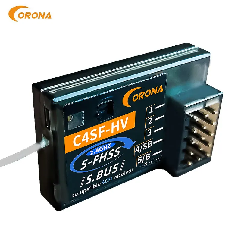 Receptor de radio de superficie compatible con coronavirus C4SF Futaba S-FHSS SBUS, 3PV, 4PV, 4PX, 7PX Cooltech RSF04C-2