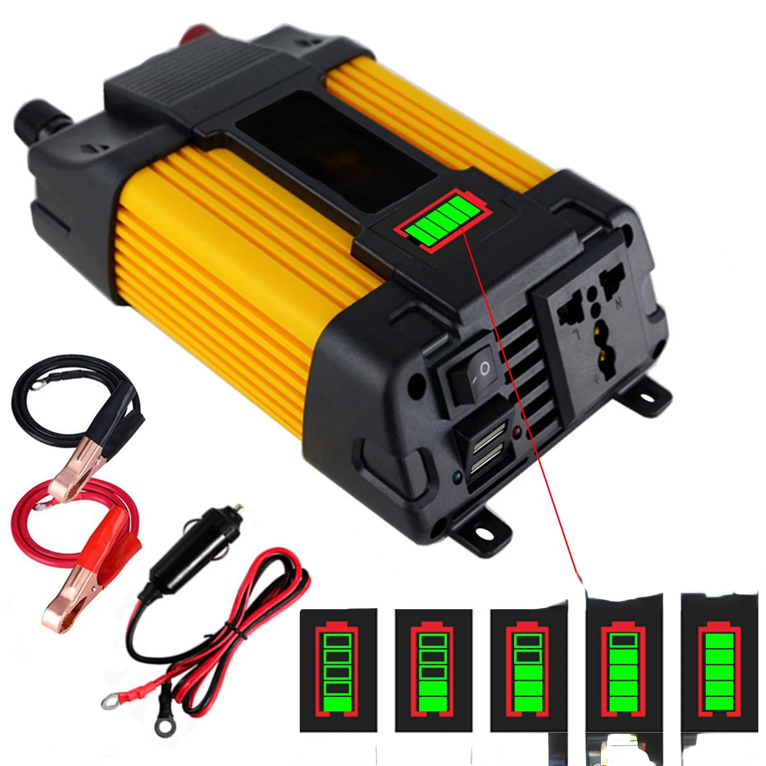 

Автомобильный инвертор 6000 Вт, преобразование мощности 12 В в 230 В, подходит для компьютера, перезаряжаемый вентилятор, электрическая лампа