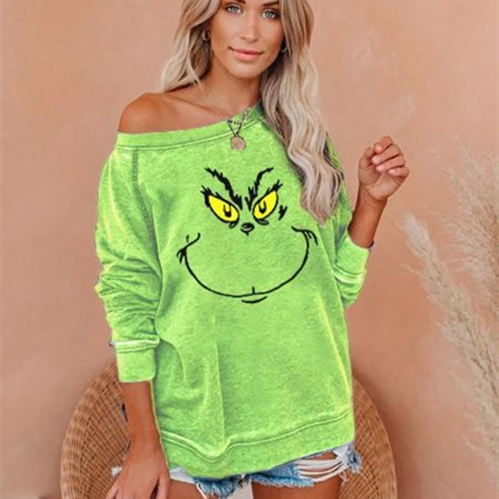 

Funny Grinch Sweatshirt Women Christmas Crewneck Sweatshirts Holiday Cheermeister The Grinch Pullover Jumpers Christmas Gift