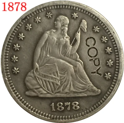 США 1878 P CC S LIBERTY сидя четверть долларов копии монет | Дом и сад