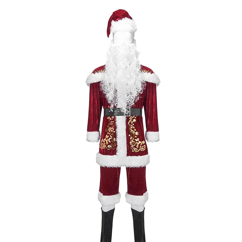 Рождественский костюм Санта-Клауса мужской большой размер 5XL красный