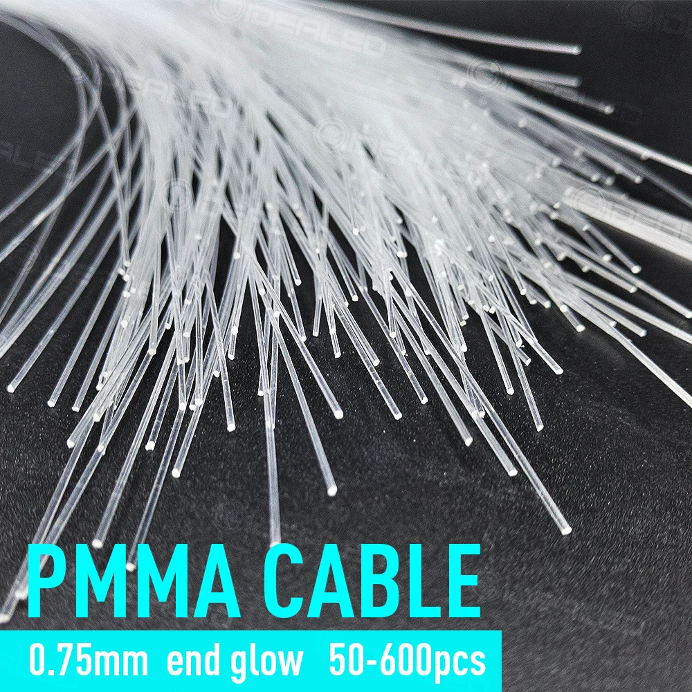 0.75mm PMMA End Glow Fiber Optic Light Plastic Cable LED Light Engine Machine DIY Starry Sky Effect Decorative Home