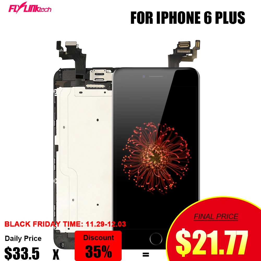 Flylinktech Мобильный телефон lcd s экран для iphone 6 plus кодирующий преобразователь