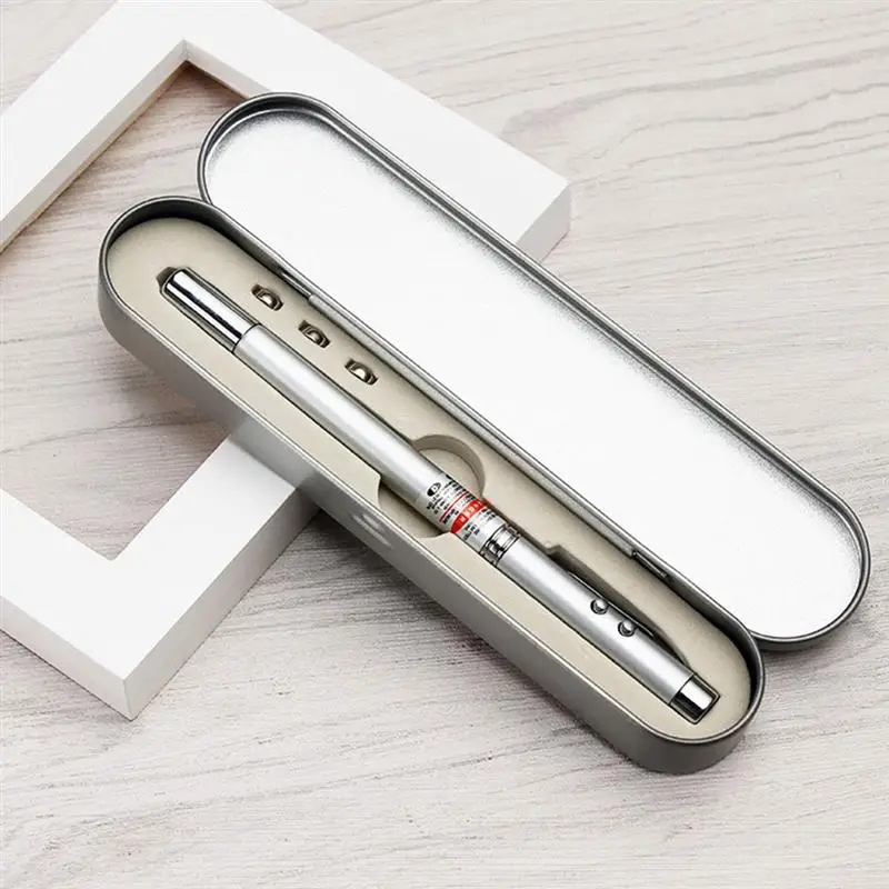 

5 In 1 Multifunction Telescopic Pointer Ballpoint Pen LED Flashlight Light Lamp