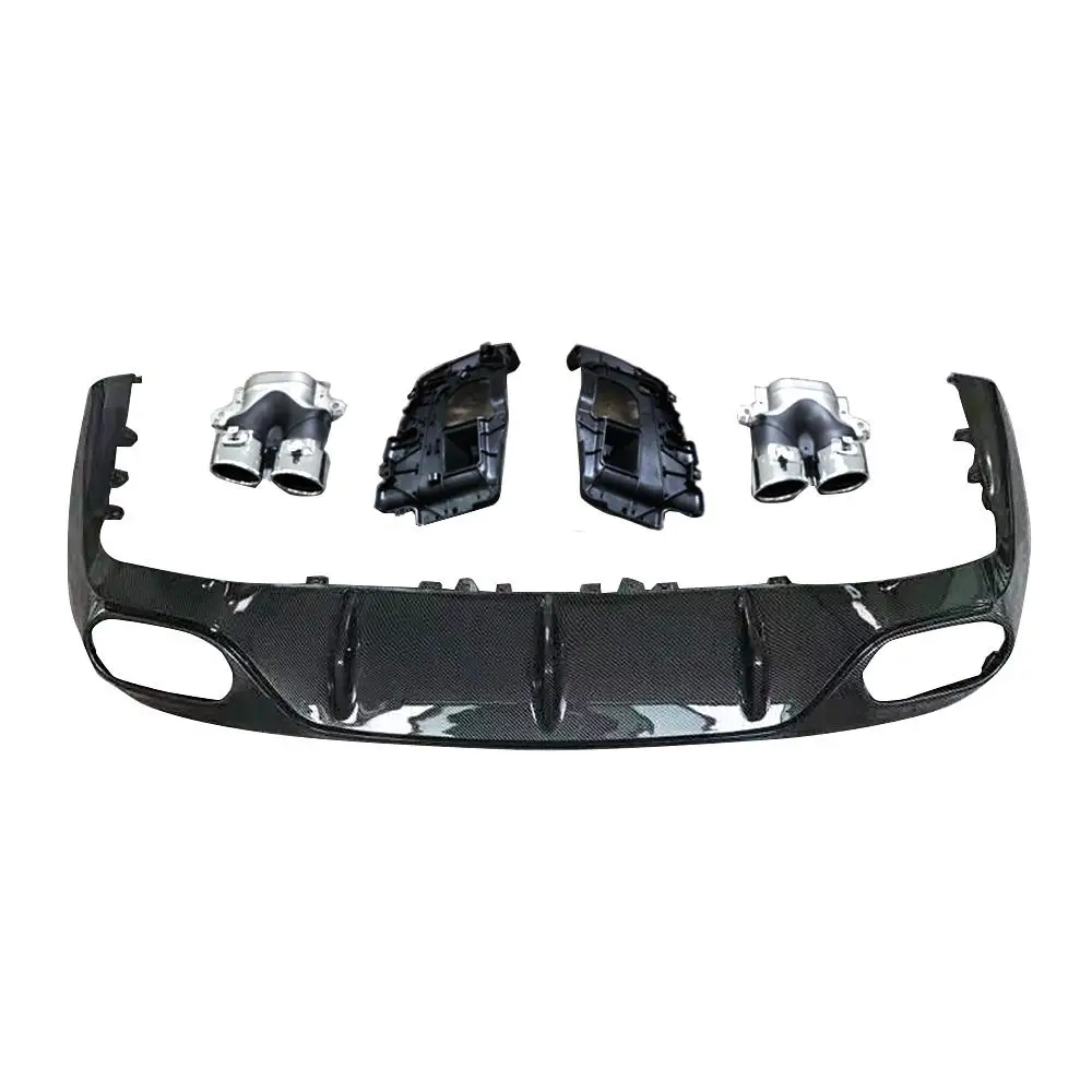 PP Rear Bumper Lip Diffuser with Exhaust Muffler Tips for Benz E Class C238 E200 E300 E53 AMG Coupe Sport 2017-2019 |
