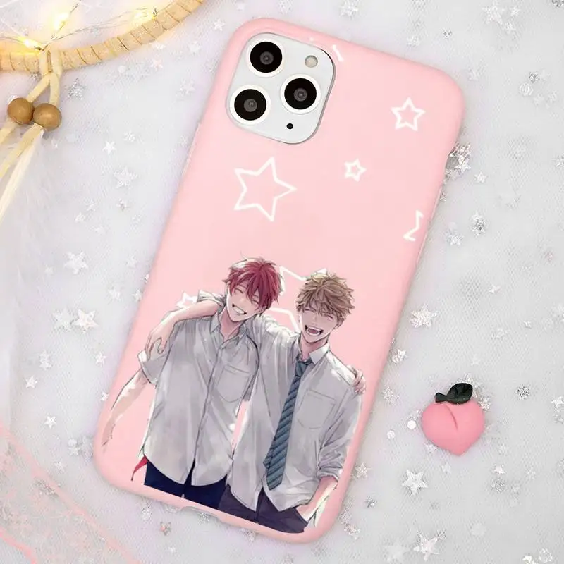 

Given Yaoi Anime Phone Case Candy Color Pink for iPhone 11 pro XS MAX 8 7 6 6S Plus X 5S SE 2020 XR