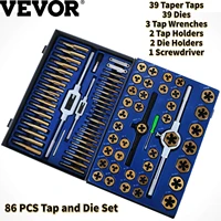 vevor 86 pcs tap and die set drill tap set metric hand threading wrench tools tungsten steel durable adjustable w storage case
