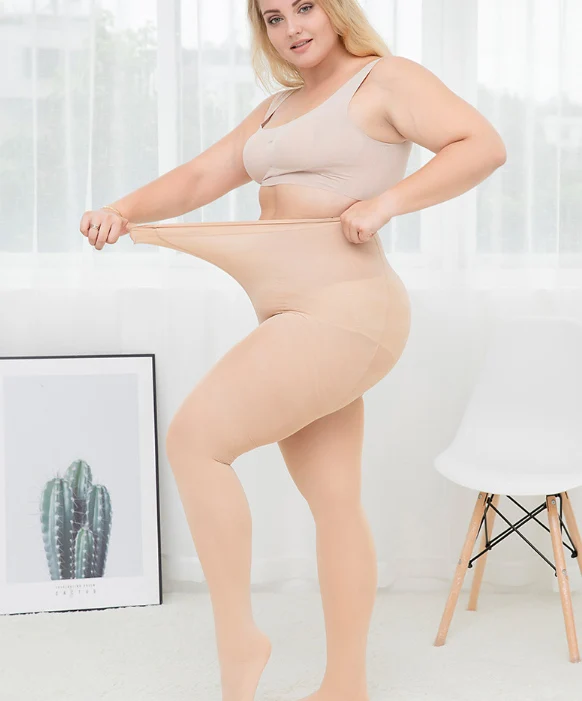 Большие размеры плотные осенне зимние колготки Женский размер стрейч Т образная