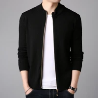 fashion cardigan mens sweaters jackets coats men knitted thick zipper casual knitwear cardigan coat solid stand collar sweaters