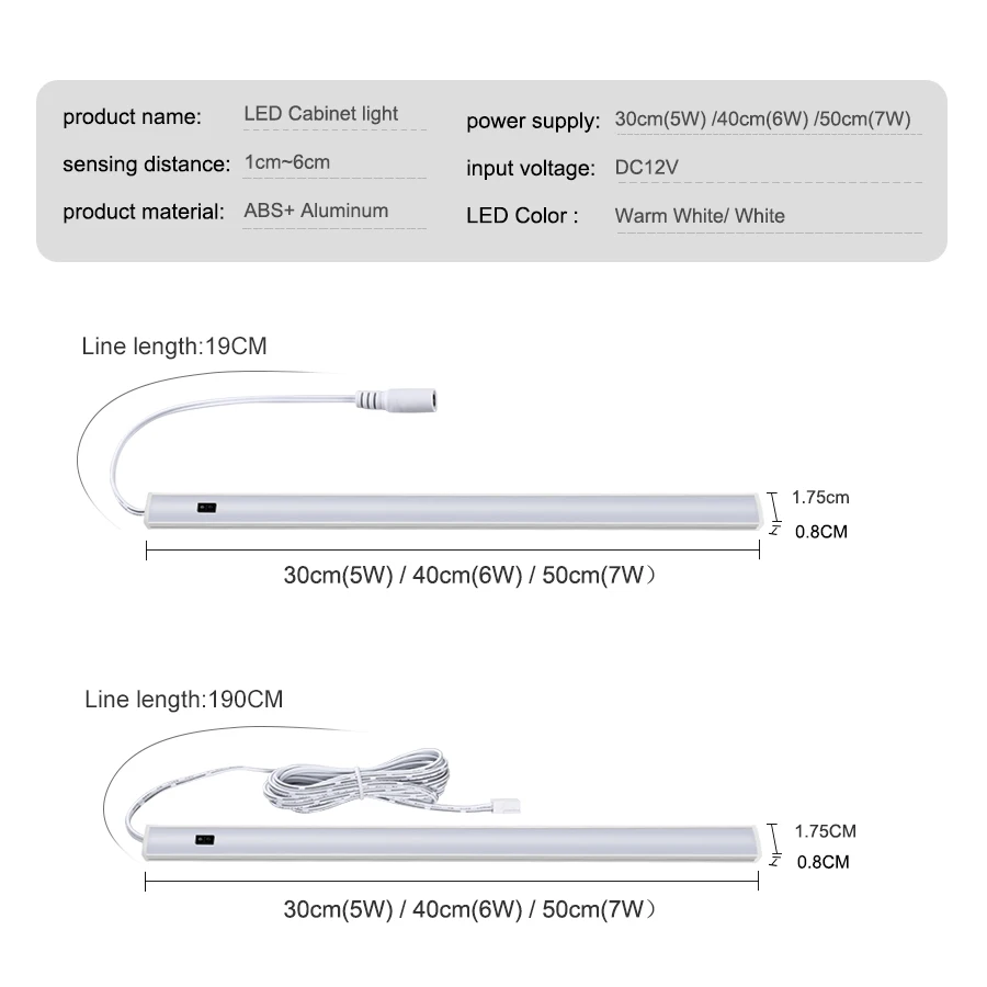 Умная Светодиодная лампа с датчиком движения рук 12 В 30/40/50 см | Лампы и освещение