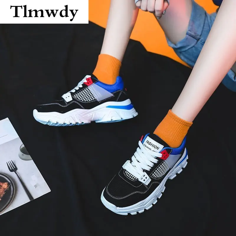 

2021 New Women Shoes Spring Sneakers Mesh Breathable Women Fashion Comfortable Walking Shoes Woman Vulcanized Shoes Platform