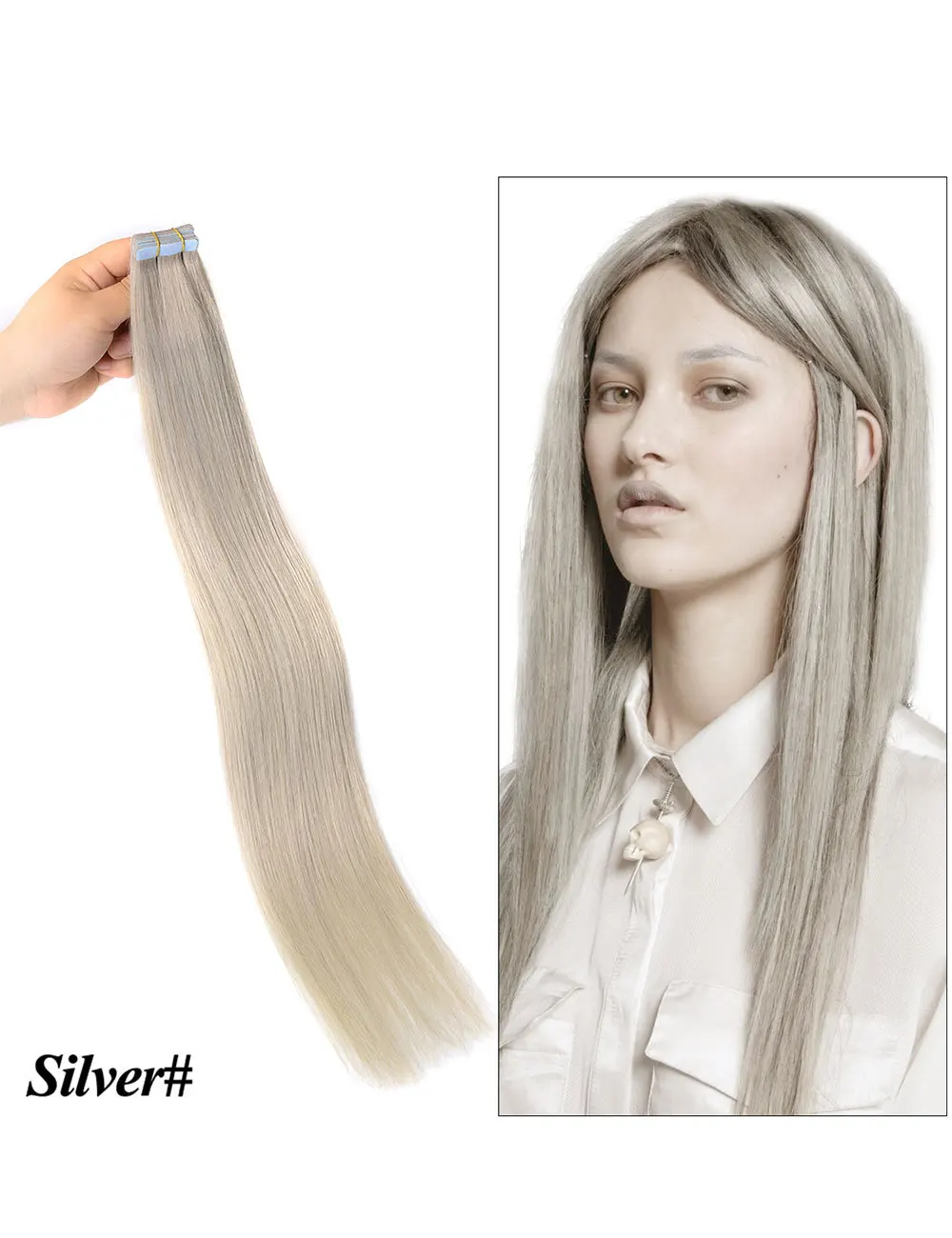 MRSHAIR, цветные человеческие волосы на Клейкой Ленте, двухсторонняя кожа, уток, ПУ волосы, не Реми, красные, фиолетовые, синие, розовые, серебряные