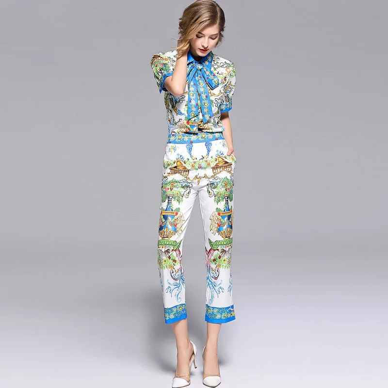 Высокое качество 2019 летний модный дизайнерский подиумный костюм комплект из 2