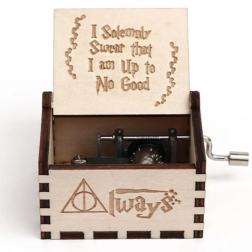 Прямая поставка резные черные деревянные музыкальные шкатулки с ручным заводом