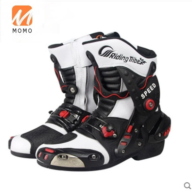 

Riding Shoes Men's Motorcycle Boots Four Seasons Drop-Resistant Anti-Slip Racing Boots Motorcycle Shoes Autumn and Winter