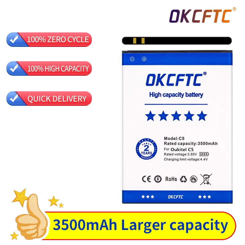 

OKCFTC 3500mAh For OUKITEL C5 / C5 PRO Battery Mobile Phone