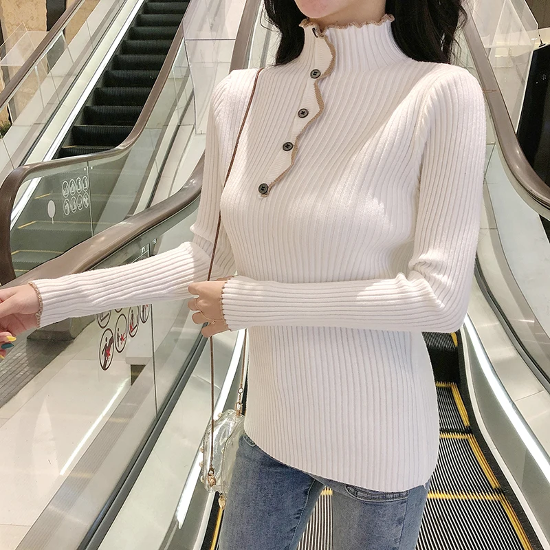 

Harteen 2021 Korean Spring Autumn New Fashionable Long Sleeve Womens Pullover Sweater All-Match Office Lady Femme Top Pullovers