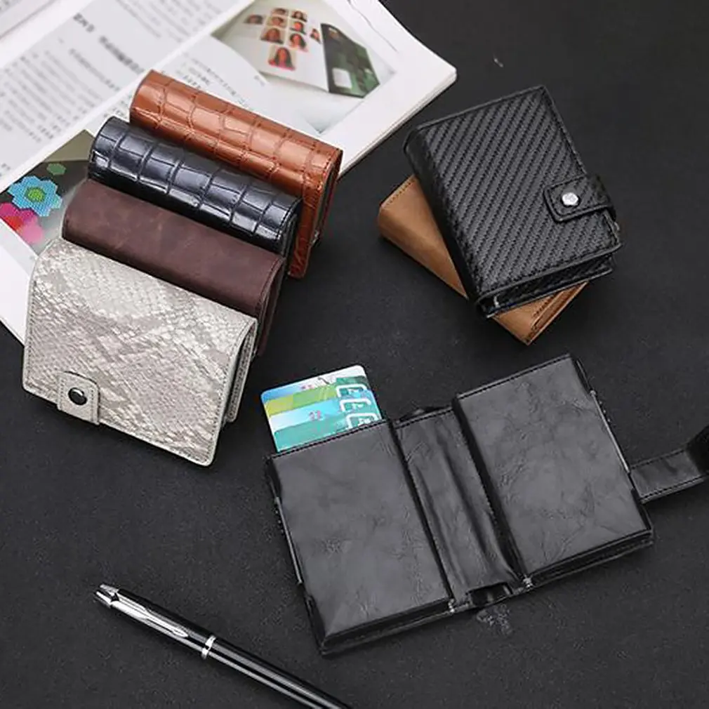 Мужской кредитный держатель для карт блокировка Rfid мужской кошелек
